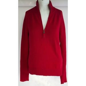 Lauren Ralph Lauren Sweater Red Pull up Zipper S